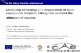 Modelling of heating and evaporation of multi- component droplets, taking into account ... · 2017-10-09 · Modelling of heating and evaporation of multi-component droplets, taking