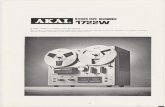 AKAL 1722W - University of the Witwatersrand€¦ · AKALSTEREO TAPE RECORDER 1722W HANDY COMPACT STERtO TAPE RECORDER The 1722W is a robustly constructed complete stereo tape recorder