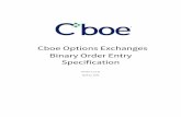Cboe Options Exchanges Binary Order Entry Specification · Cboe Options Exchanges support a Pre-Market Queuing Session that allows orders to be entered and queued prior to the start