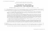 PHYSICAL SETTING EARTH SCIENCE · 2019-08-23 · P.S./EARTH SCIENCE P.S./EARTH SCIENCE The University of the State of New York REGENTS HIGH SCHOOL EXAMINATION PHYSICAL SETTING EARTH