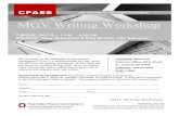 MGV Writing Workshop - Ohio State University · Do you write for the newsletter or perhaps the newspaper? If so, it is recommended you join us for the MGV/OCVN Writing Workshop! At