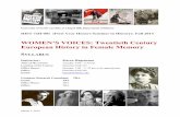 WOMEN’S VOICES: Twentieth Century European History in ...To provide you with an overview over twentieth century European women’s history we will integrate in the course the reading