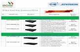Price List For January2016 - CCTV Bangladesh · 2016-02-28 · JVS-ND6016-H2 16CH NVR1080P access,1CH 1080P/1CH 960P playback capability , 2.CloudSEEtechnology,one-key remote and