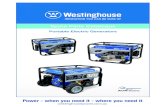Spare Parts Catalogue - Westinghouse Power€¦ · Spare Parts Catalogue Portable Electric Generators Power - when you need it - where you need it westinghousepower.com.au