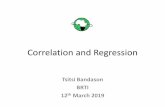 Correlation and Regression - theSAMSON.org...Correlation vs Regression •Unlike correlation, it is important which variable goes on which axis for regression •When we want to explain