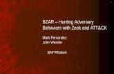 BZAR Hunting Adversary Behaviors with Zeek and ATT&CK · What we’ll talk about Background: ATT&CK and Threat Hunting Threat Hunting with BZAR –Zeek Network Security Monitor –How