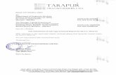 TARAPUR...NOTICE is hereby given that the 28th Annual General Meeting of the Members of Tarapur Transformers Limited will be held at J-20, MIDC, Tarapur Industrial Area, Boisar, Thane-