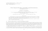 On hyperbolic k -Pell quaternions sequencesami.ektf.hu/uploads/papers/finalpdf/AMI_49_from61to73.pdf · 2019-03-27 · On hyperbolic k -Pell quaternions sequences Paula Catarino Department