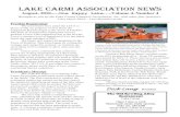 Lake Carmi Association NewsLake Carmi Association News August, 2010.....One Happy Lake…..Volume 4, Number 4 Brought to you by the Lake Carmi Campers Association, Inc. and other fine