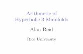 Arithmetic of Hyperbolic 3-Manifoldsar99/Neuchatel2.pdf · 2019-06-14 · Hyperbolic 3-Manifolds and Discrete Groups Hyperbolic 3-space can be de ned as H3 = f(z;t) 2C R : t>0g and