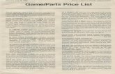 Game/Parts Price List · 2016-04-28 · using the Avalon Hill postage-paid order envelope. HOW WE SHIP: We normally ship within 7 to 10 days of receipt of your order, and mail by