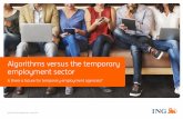 Algorithms versus the temporary employment sector · Recruitment and Selection agencies (R&S agencies) limit their activities to recruitment and selection while payroll companies