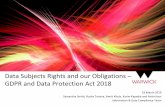 Data Subjects Rights and our Obligations GDPR and Data … · 2019-04-02 · concerning that individual’s performance at work, economic situation, health, behaviour, location or
