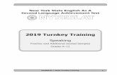 New York State English As A Second Language ......NYSESLAT • 2019 Turnkey Training 1 2019 Turnkey Training Speaking Practice and Additional Scored Samples Grades K–12 New York