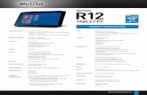 MOTION R12 - BarcodesIncMOTION R12 TABLET PC PRODUCT SPECIFICATIONS softWare environmental regulatory - ProDuct safety - sar - environmental • SnapWorks ™ by Motion ® Camera App