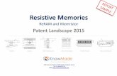 Resistive Memories - KnowMade · 2016-12-13 · Resistive Memories ReRAM and Memristor Patent Landscape 2015 IP and Technology Intelligence 2405 route des Dolines, 06902 Sophia Antipolis,
