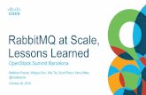 RabbitMQ at Scale, Lessons Learned - OpenStack · OpenStack Summit Barcelona RabbitMQ at Scale, Lessons Learned Matthew Popow, Weiguo Sun, Wei Tie, Scott Pham, Kerry Miles @mattpopow