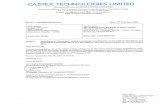 CASTEX TECHNOLOGIES LIMITED · 2020-02-15 · CASTEX TECHNOLOGIES LIMITED (Formerly Known As AMTEK INDIA LIMITED) Corporate Office: 3 LSC Pamposh Enclave, Greater Kailash-I, New Delhi-110048
