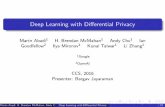 Deep Learning with Differential Privacy · Di erentially private deep learning by Phan et al.4 focuses on learning autoencoders, where privacy is based on perturbing the objective