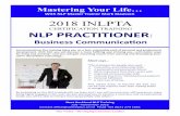 With NLP Master Trainer Mark Klaassen 2018 INLPTA With NLP Master Trainer Mark Klaassen Communica ons