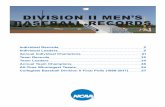 DIVISION II MEN’S BASEBALL RECORDSfs.ncaa.org/Docs/stats/baseball_RB/2018/D2.pdf · 2017-10-04 · Individual Records 2 INDIVIDUAL RECORDS Official NCAA Division II baseball records