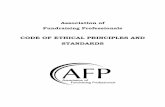 CODE OF ETHICAL PRINCIPLES AND STANDARDS · AFP Guidelines to the Code of Ethical Principles and Standards -6- Public Trust, Transparency & Conflicts of Interest Standard No. 1 Members