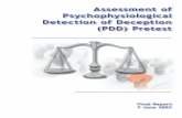 Assessment of Psychophysiological Detection of Deception ...scientific research to determine the relationship between the content of the Psychophysiological Detection of Deception