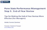 Penn State Performance Management Step 3: End-of-Year Review€¦ · Penn State Performance Management Step 3: End of Year Review . To Do. Please refer to the timeline given to you