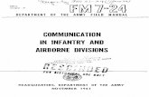 COMMUNICATION IN INFANTRY AND AIRBORNE DIVISIONS61).pdf · 2016-04-22 · of communication personnel and equipment for signal communication in, infantry and airborne divisions. It