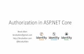 Authorization in ASP.NET Core ... · PDF file Authorization in ASP.NET Core •Complete re-write •support for unauthorized vs forbidden •better separation of business code and