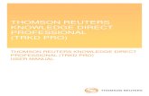 THOMSON REUTERS KNOWLEDGE DIRECT PROFESSIONAL …€¦ · About this manual Thomson Reuters Knowledge Direct Professional (TRKD PRO) User manual Page 5 of 47 About this manual Target