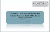 Quarterly Conversations with the Federal Reserve Bank of St. Louis · 2014-11-06 · Quarterly Conversations with the Federal Reserve Bank of St. Louis Live from Community Bank Lexington,