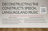 Handout CONSTRUCTS: SPEECH, LANGUAGE, AND MUSIC · 2018-10-02 · RELEVANCE • Speech, language, and music exist as different constructs • Features and functions in modern society