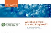 Whistleblowers: Are You Prepared? must act voluntarily as an “original source” to provide “original information” Not voluntary if whistleblower had a legal/contractual duty