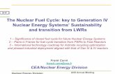 The Nuclear Fuel Cycle: key to Generation IV Nuclear ...web.mit.edu/nse/pdf/news/2007/07_ansannualmtg/ANS_07 (Carre).pdf · Nuclear Energy Systems’ Sustainability and transition
