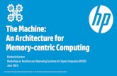 The Machine: An Architecture for Memory-centric Computing · • OS and applications need to control data movement between volatile caches and NVM. Traditional • NVM transactions