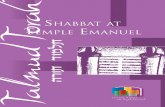 almuT d Torah - Temple Emanuel...4 shabbat at Temple emanuel This light area, representing the meeting of heaven and earth, becomes a Torah scroll. The center of the parokhet depicts