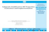 Subgrade Stabilization ME Properties Evaluation and ... Subgrade Stabilization ME Properties Evaluation