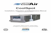 CoolSpot - United CoolAir - Commercial Air Conditioning & Heating … · CoolSpot Subject to change without notice 7 30 1-IM (0917) MOUNTING The CoolSpot is an air conditioning system