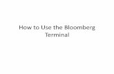 How to Use the Bloomberg Terminal Reuters’ domain, but Bloomberg has made a big push to take market share from Reuters here • WCV  (World Currency Values) • You can