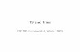 T9 and Tries - University of Washington€¦ · • Tree structure: n‐ary tree • We use a trie to store pieces of data that have a key (used to ... Store the prefix of each word