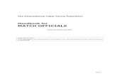 Handbook for MATCH OFFICIALS · 2019-08-16 · The Handbook for Tournament Referees covers the wider duties of a tournament referee. Match officials should also refer to the URC Newsletter,