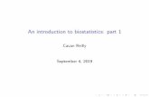 An introduction to biostatistics: part 1Cavanr/IntroStat1.pdfAn introduction to biostatistics: part 1 Cavan Reilly September 4, 2019. Table of contents Introduction to data analysis