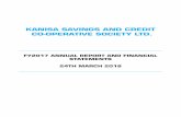 KANISA SAVINGS AND CREDIT CO-OPERATIVE …kanisa-sacco.org/wp-content/uploads/2020/01/Financial...KANISA SAVINGS AND CREDIT CO-OPERATIVE SOCIETY LTD. FY2017 ANNUAL REPORT AND FINANCIAL