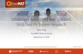 Testing at Scale: Methods and Challenges …...Testingat Scale: Methods and Challenges Associated with Curated, Grid-Tied PV SystemResearch BruceKing DuraMAT WebinarSeries September9,