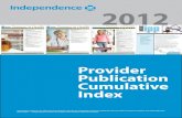 Provider Publication Cumulative Index - 2012€¦ · Provider Publication Cumulative Index Independence Blue Cross offers products directly, through its subsidiaries Keystone Health