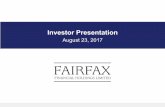 August 23, 2017s1.q4cdn.com/.../2017.08-Investor-Presentation.pdfInvestor Presentation August 23, 2017 . Disclaimer ... investment portfolio; the cycles of the insurance market and