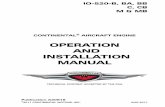 Operation and Installation Manual - CSOBeech · A IO-520 Permold Series Engine Operation and Installation Manual 31 August 2011 Supersedure Notice This manual revision replaces the