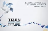 Build Tizen HTML5 Apps w/ Sencha Architect & Sencha Touch · Tizen™ & Sencha Architect & Sencha Touch Tizen HTML5 App = TizenIDE + Sencha Architect + Sencha Touch 1.Create new Web