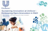Sustaining Innovation at Unilever - Embracing Open ... · Sustaining Innovation at Unilever - Embracing Open Innovation in R&D Miles Eddowes : HPC R&D Director for Open Innovation